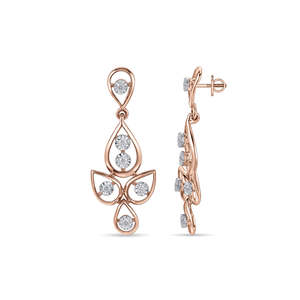 Pendientes de moda con diseño de hoja, gotas brillantes y diamantes colgantes - Product Image 5
