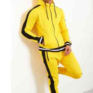 Logo personnalisé de haute qualité 100% polyester multi-poches de couleur jaune pour survêtement d'hiver pour hommes - Product Image 4