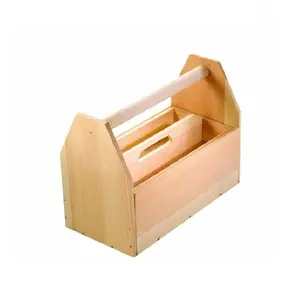 Special Outdoor wood tool box crafts handmade for wholesaler High quality Compartment caddy with handle