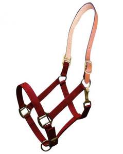 Cabestro de nailon de triple capa ajustable de alta calidad corona de cuero genuino estilo occidental Conchos decorativos 800-1100 Lbs caballos - Product Image 6