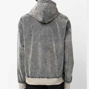 Sudadera con Capucha Personalizada para Hombre, Lavada al Ácido, Forrada de Felpa, Teñida en Color Liso, Gruesa, para Invierno, con Patrón Sólido, Suministro OEM, Alta Calidad - Product Image 4
