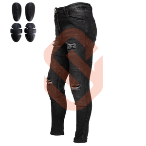 Pantalon d'équitation de moto avec armure amovible Jeans de protection pour motards Pantalons d'équitation renforcés pour équipement de sécurité de randonnée - Product Image 3