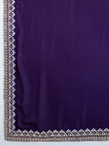 Trendmalls ชุดสุภาพสตรีชุดเย็บปักผ้าชุดติดกันแบบไม่มีตะเข็บ (K1139-Purple) ราคาขายส่งจากปากีสถาน - Product Image 6