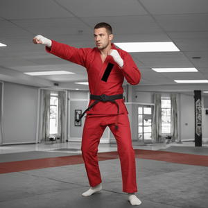 Ensemble de Kimono de Jiu-Jitsu et de Judo Rouge Premium, Tissage Perlé Lourd, Séchage Rapide, Uniforme d'Arts Martiaux avec Coutures Renforcées - Product Image 5