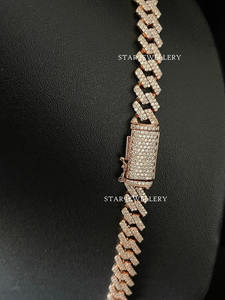 925 Sterling <b>Silver</b> 8 MM Wide VVS Moissanite Diamond Miami Cuban Link <b>Necklace</b> Fine Jewelry. - Product Image 3