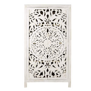 Armoire en bois de manguier sculptée à la main Meubles de chambre à coucher modernes Portes en bois massif Taille et couleur personnalisables Salle à manger Salle de sport - Product Image 1