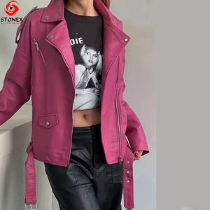 Veste en cuir pour femmes, design tendance, vente bon marché, veste en cuir unie pour femmes, logo personnalisé, service OEM - Product Image 1