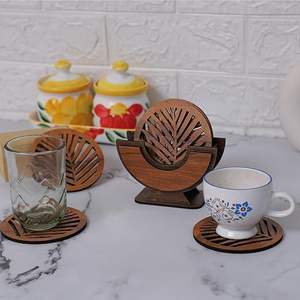 Dessous de verre en bois de style classique faits à la main vaisselle en bois découpée au laser pour la cuisine, l'hôtel et le restaurant - Product Image 5