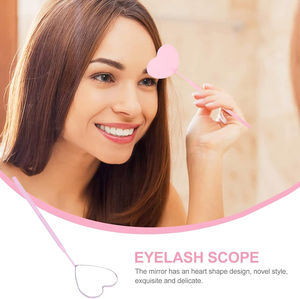 Espejo de pestañas grande de memoria bonita, espejo de maquillaje de pestañas de acero inoxidable para extensión de pestañas herramientas en forma de corazón - Product Image 1
