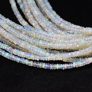 Perles de pierres précieuses lisses opale éthiopienne naturelle blanche perles en vrac pour la fabrication de bijoux collier Bracelet boucles d'oreilles fournitures de bricolage - Product Image 1