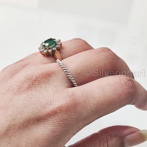 Bague pour femme, bande torsadée simple, bague de méditation, bague anti-anxiété, cadeau de Noël, cadeau d'anniversaire, bijoux faits à la main, bague en argent sterling 925 - Product Image 3