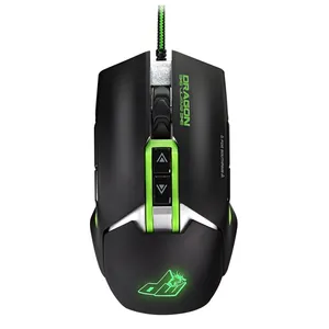 Dragon War logo G18 9 tombol yang dapat diprogram RGB tombol senyap orientasi kedua tangan mouse game berkabel optik