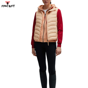 La mejor venta de chaqueta de plumón sin mangas para mujer con cremallera logotipo personalizado a prueba de viento precio de fábrica para ropa exterior de invierno - Product Image 5
