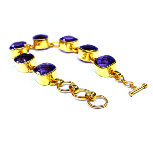 สร้อยข้อมือพลอยสีม่วงคลาสสิกที่น่าสนใจเงินสเตอร์ลิง925อินเทรนด์ไม่ซ้ำกันสวมใส่ในงานแต่งงาน - Product Image 2