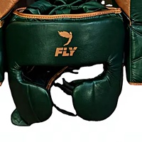 Guantes de Boxeo Profesionales de Cuero, Nuevos, con Protector de Cabeza e Ingle, Transpirables, Duraderos, Verde Dorado, Látex para Boxeo y Sanda