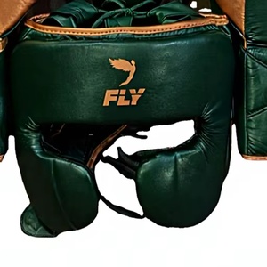 ชุดอุปกรณ์ป้องกันศีรษะและอวัยวะเพศชายสำหรับชกมวย หนังแท้ คุณภาพระดับมืออาชีพ สีเขียวทอง ระบายอากาศได้ดี ทนทาน ใหม่เอี่ยม - Product Image 3