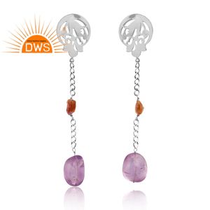 Meilleur Design Argent Naturel Rose Améthyste Citrine Pierre Précieuse Boucle D'oreille Pour Les Femmes Bijoux Personnalisés Pour Les Femmes Cadeau Pour Elle - Product Image 1