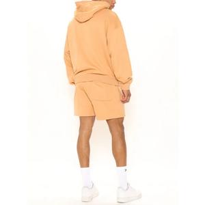 Customized Unisex Breathable High Quality Athletic Pullover Acid Wash <b>Colour</b> Block Hoodie and Casual Shorts Design Print <b>Set</b> - Product Image 3