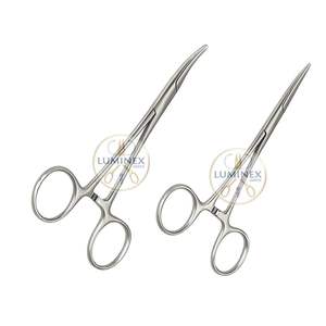 High Quality Heavy Duty 5.5" Pair of Straight + Curved Hemostat Locking Forceps Stainless Steel for DIY <b>Jewelry</b> Making - Product Image 2