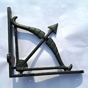 Besi tempa besi antik pedesaan baja padat industri braket rak mengambang dengan 6 inci dukungan rak buta tahan karat - Product Image 4