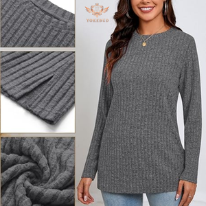 Offre Spéciale hiver grande taille femmes vêtements col rond sweat élégant à la mode couleur unie tenue décontractée pour dames de BD - Product Image 4