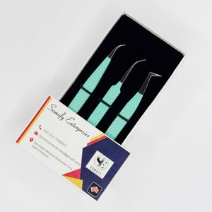 Pinces à épiler pour extensions de cils Somofy Enterprises, logo personnalisé, vert clair, pointe en fibre, acier inoxydable durable, poignée diamantée, beauté - Product Image 2