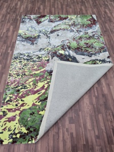 Alfombra de Lana de Lujo Personalizada con Diseño Abstracto en Capas, Moderna y Texturizada para Sala de Estar o Dormitorio, de Alta Calidad, Tufted, Resistente a Mascotas y Antideslizante - Product Image 3