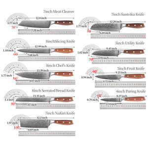 Vente en gros de couteaux de cuisine de chef en acier damas de haute qualité faits à la main OEM/ODM personnalisé manche en palissandre - Product Image 5