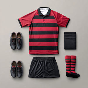 Uniformes de football 100% polyester, vêtements de sport d'entraînement, maillots de rugby, hauts de football, shorts de football, haut à manches courtes - Product Image 4