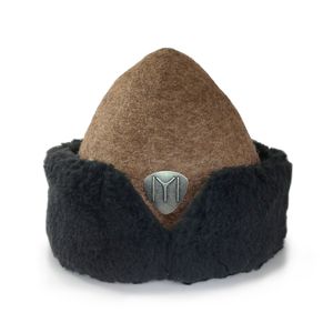 Traditional Top Quality Felt Ottoman Kayi Tribe Ertugrul Dirilis Wool <b>Hat</b> / Bork With a Metal IYI Motif - Product Image 1