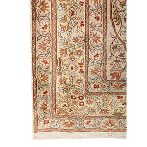 Tapis en soie noué à la main Gulmarg Gold, grand format rectangulaire, motif floral classique traditionnel chinois pour la maison, le couloir - Pae-6435 - Product Image 4