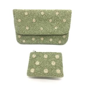High Quality Handmade Cotton <b>Clutch</b> <b>Bag</b> New Arrival <b>Embroidered</b> Coin Pattern Beaded Decoration Classic Style Party Use - Product Image 4