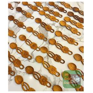 Ensemble de cuillères en bois avec logo personnalisé, écologiques, faites à la main, pour la cuisine et le service - Product Image 1