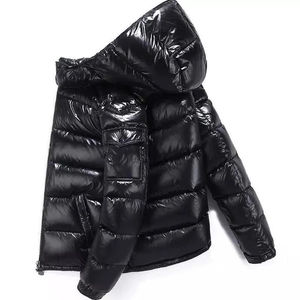 Manufacturer Custom <b>Men's</b> Winter Quilted Puffer <b>Jacket</b> Thick Black Hooded Bubble Padded Windbreaker Shiny and Warm - Product Image 2