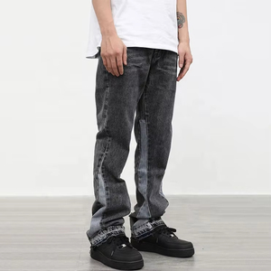 Pantalones Vaqueros Negros Holgados, Pantalones Vaqueros Vintage con Lavado Ácido y Bolsillos Casuales, en Oferta con Logotipo Personalizado - Product Image 3