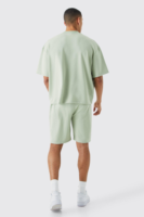 Conjunto de camiseta y pantalones cortos de dos piezas para hombre, traje de verano de dos piezas con diseño de logotipo personalizado, ropa para hombre