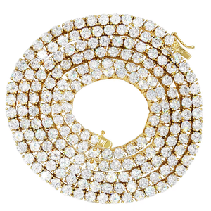 Personalizado S925 plata esterlina moda Vvs Moissanite collar de diamantes con 10K 14K chapado en oro Cadena de tenis para hombres y mujeres - Product Image 1