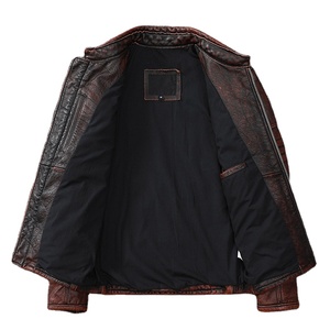 Chaqueta de Invierno para Hombre al por Mayor, Chaqueta de Cuero de Motociclista de Alta Calidad, Chaqueta de Cuero Vacuno Genuino para Hombre - Product Image 4