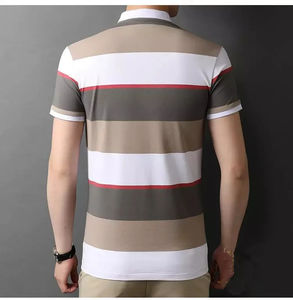 เสื้อโปโลสีดำและสีขาวสำหรับผู้ชายเสื้อ100% กีฬาผ้าฝ้ายพิมพ์โลโก้ได้ตามต้องการ - Product Image 6