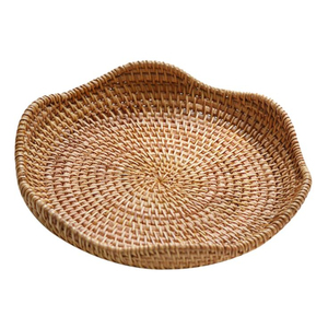 Charming Shape Rattan Serving <b>Tray</b> Stylish Handmade Woven <b>Tray</b> For <b>Kitchen</b> Dining And Modern Home Decor - Product Image 4