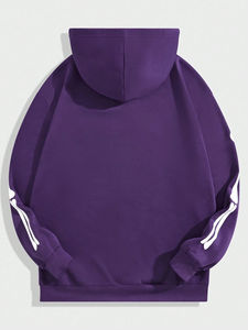 Sudadera con Capucha de Invierno para Hombre, de Alta Calidad, Personalizable, Estilo Urbano, Hip Hop, con Pedrería, Color Sólido, Efecto Desgastado por el Sol, Corte Regular - Product Image 3