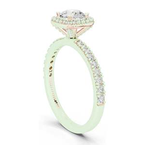 Bague de fiançailles halo en diamant de laboratoire 1,17 CT pour femme, clarté VVS-VS EF, or 18 carats, 14 carats, 10 carats et argent 925, rose, jaune - Product Image 2