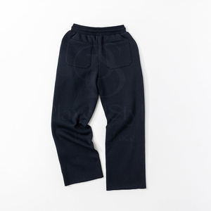 Pantalon de survêtement en coton décontracté pour hommes de haute qualité en polaire légère Streetwear taille moyenne coupe droite technique de teinture unie - Product Image 2