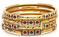 Brazaletes de Latón Dorado a la Moda, Elegantes Brazaletes Indios para Exhibición, Chapados, Duraderos, Diseño Personalizable, para Bodas