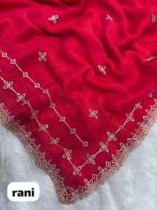 Sari de Chifón para Mujer Fendy con Bordado de Lentejuelas Premium y Borde Calado, Hermoso y Ligero, Ideal para Fiestas, Hecho en India - Product Image 2