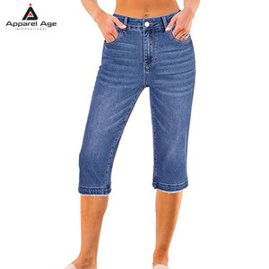 Capris Ligeros para Mujer, los Más Vendidos, Ropa Casual, Jeans Capris de Primera Calidad Hechos en Pakistán - Product Image 1