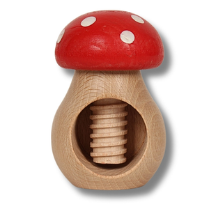 Casse-noix décoratif en bois de sapin, forme champignon, 10 cm, finition brute, avec vis, cadeau de cuisine, vente en gros - Product Image 1