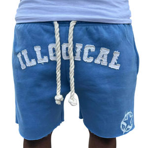 Logotipo bordado desgastado personalizado, ropa de calle informal sólida de felpa francesa, corte Vintage gráfico, dobladillo crudo, Sol desteñido, ácido de calle alta - Product Image 1