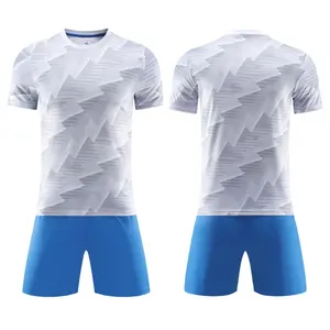 2024 uniformes de football personnalisés de haute qualité meilleur prix maillots de football pour adultes jeunes France polyester maille matériel ensembles d'équipe - Product Image 2