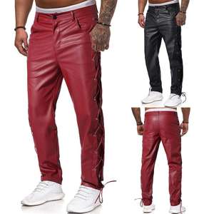 Pantalones de cuero PU brillantes Unisex de alta calidad totalmente personalizables con logotipo propio recién llegado pantalones de chándal de lona informales gran oferta - Product Image 6